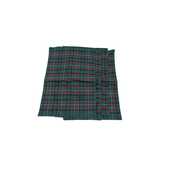 Festive Plaid Cloth Placemats Set Of 4 Red & Green Reversible Christmas 20x14" - Picture 4 of 7